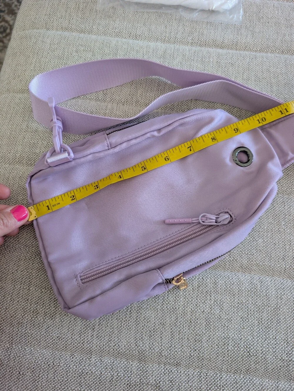 Lavender Sling Bag with Gold B Initial Accent NWT Girls Gift